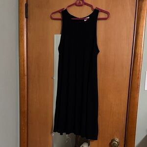 Elegant Black Sleeveless Dress Cotton